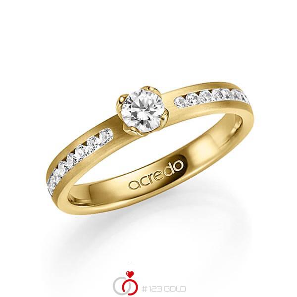 klassischer Trauring/Ehering in Gelbgold 585 mit zus. 0,49 ct. Brillant tw, vs von acredo - A-1337-2 klassischer Trauring/Ehering in Gelbgold 585 mit zus. 0,49 ct. Brillant tw, vs von acredo - A-1337-2