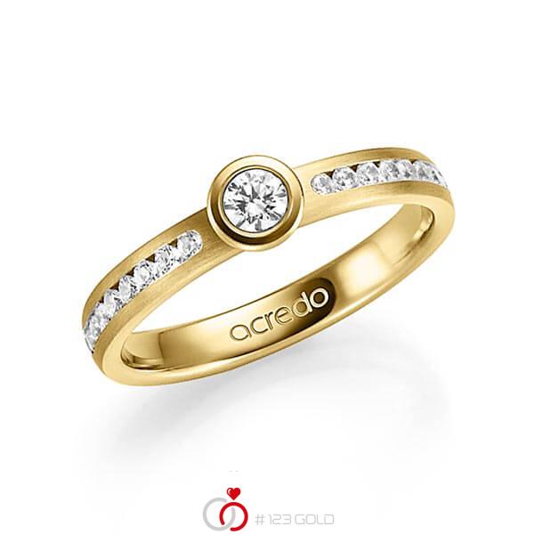 klassischer Trauring/Ehering in Gelbgold 585 mit zus. 0,49 ct. Brillant tw, vs von acredo - A-1345-2 klassischer Trauring/Ehering in Gelbgold 585 mit zus. 0,49 ct. Brillant tw, vs von acredo - A-1345-2