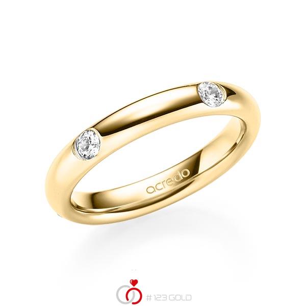 klassischer Trauring/Ehering in Gelbgold 585 mit zus. 0,4 ct. Brillant tw, si von acredo - A-1909-13 klassischer Trauring/Ehering in Gelbgold 585 mit zus. 0,4 ct. Brillant tw, si von acredo - A-1909-13