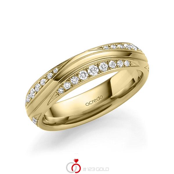 klassischer Trauring/Ehering in Gelbgold 585 mit zus. 0,576 ct. Brillant tw, si von acredo - A-1710-16 klassischer Trauring/Ehering in Gelbgold 585 mit zus. 0,576 ct. Brillant tw, si von acredo - A-1710-16