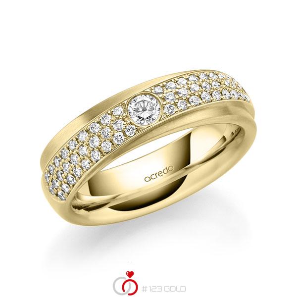 klassischer Trauring/Ehering in Gelbgold 585 mit zus. 0,582 ct. Brillant tw, si von acredo - A-2159-7 klassischer Trauring/Ehering in Gelbgold 585 mit zus. 0,582 ct. Brillant tw, si von acredo - A-2159-7