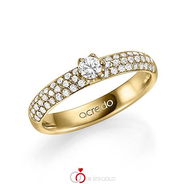 klassischer Trauring/Ehering in Gelbgold 585 mit zus. 0,582 ct. Brillant tw, vs tw, si von acredo - A-1328-2 klassischer Trauring/Ehering in Gelbgold 585 mit zus. 0,582 ct. Brillant tw, vs tw, si von acredo - A-1328-2