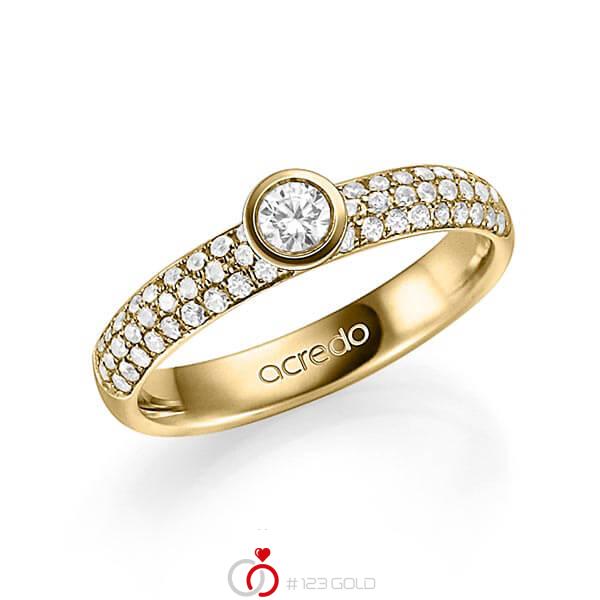 klassischer Trauring/Ehering in Gelbgold 585 mit zus. 0,582 ct. Brillant tw, vs tw, si von acredo - A-1332-2 klassischer Trauring/Ehering in Gelbgold 585 mit zus. 0,582 ct. Brillant tw, vs tw, si von acredo - A-1332-2