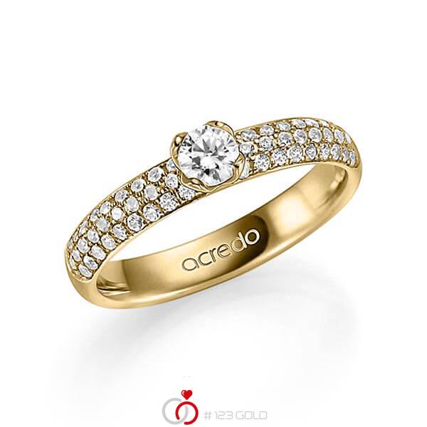 klassischer Trauring/Ehering in Gelbgold 585 mit zus. 0,682 ct. Brillant tw, vs tw, si von acredo - A-1325-2 klassischer Trauring/Ehering in Gelbgold 585 mit zus. 0,682 ct. Brillant tw, vs tw, si von acredo - A-1325-2