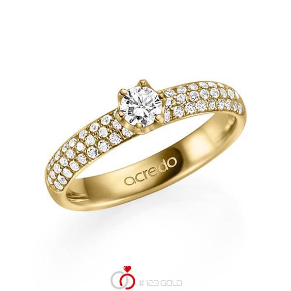 klassischer Trauring/Ehering in Gelbgold 585 mit zus. 0,682 ct. Brillant tw, vs tw, si von acredo - A-1329-2 klassischer Trauring/Ehering in Gelbgold 585 mit zus. 0,682 ct. Brillant tw, vs tw, si von acredo - A-1329-2