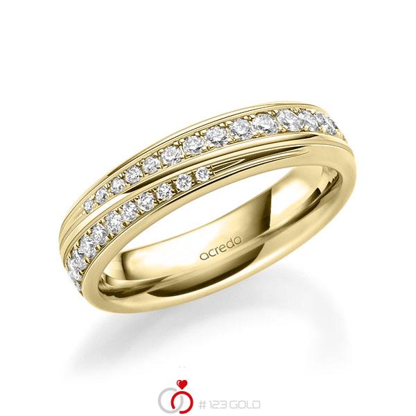 klassischer Trauring/Ehering in Gelbgold 585 mit zus. 0,964 ct. Brillant tw, si von acredo - A-1631-16 klassischer Trauring/Ehering in Gelbgold 585 mit zus. 0,964 ct. Brillant tw, si von acredo - A-1631-16