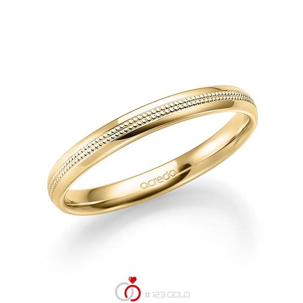 klassischer Trauring/Ehering in Gelbgold 585 von acredo - A-1791-3 klassischer Trauring/Ehering in Gelbgold 585 von acredo - A-1791-3