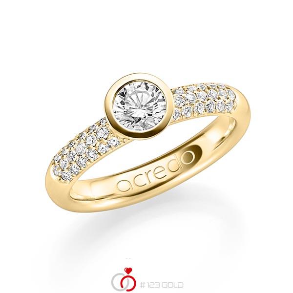 klassischer Trauring/Ehering in Gelbgold 750 mit 0,5 ct. + zus. 0,36 ct. Brillant tw, si von acredo - A-1179-6 klassischer Trauring/Ehering in Gelbgold 750 mit 0,5 ct. + zus. 0,36 ct. Brillant tw, si von acredo - A-1179-6