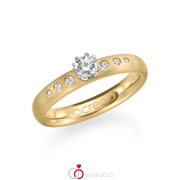 klassischer Trauring/Ehering in Gelbgold 750 mit zus. 0,346 ct. Brillant tw, si von acredo - A-1184-9 klassischer Trauring/Ehering in Gelbgold 750 mit zus. 0,346 ct. Brillant tw, si von acredo - A-1184-9