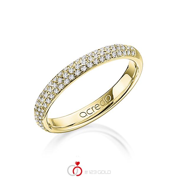 klassischer Trauring/Ehering in Gelbgold 750 mit zus. 0,38 ct. Brillant tw, si von acredo - A-1262-6 klassischer Trauring/Ehering in Gelbgold 750 mit zus. 0,38 ct. Brillant tw, si von acredo - A-1262-6