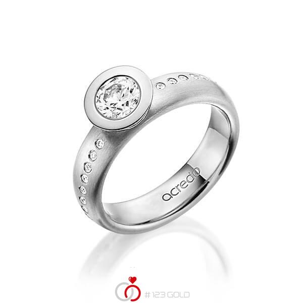 klassischer Trauring/Ehering in Graugold 585 mit 0,4 ct. + zus. 0,175 ct. Brillant tw, vs tw, si von acredo - A-1493-8 klassischer Trauring/Ehering in Graugold 585 mit 0,4 ct. + zus. 0,175 ct. Brillant tw, vs tw, si von acredo - A-1493-8