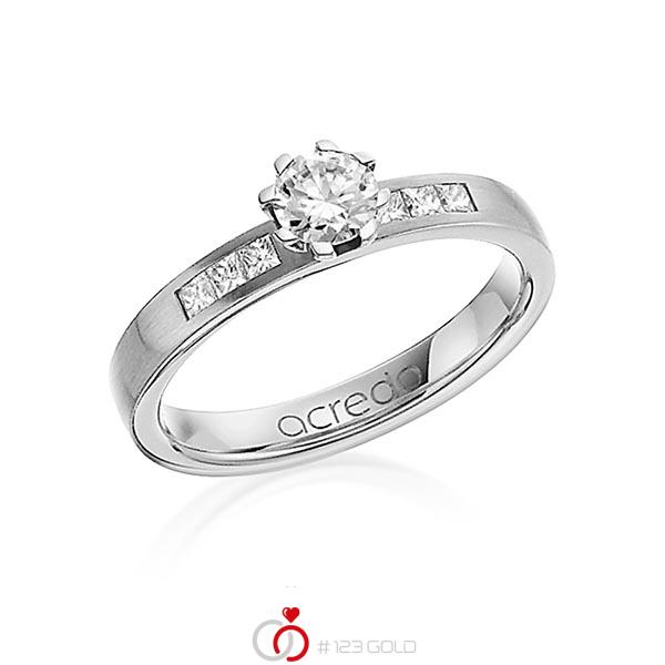 klassischer Trauring/Ehering in Graugold 585 mit 0,4 ct. + zus. 0,18 ct. Prinzess-Diamant & Brillant tw, si tw, vs von acredo - A-1268-4 klassischer Trauring/Ehering in Graugold 585 mit 0,4 ct. + zus. 0,18 ct. Prinzess-Diamant & Brillant tw, si tw, vs von acredo - A-1268-4