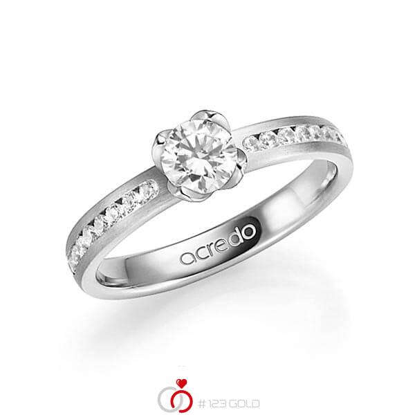klassischer Trauring/Ehering in Graugold 585 mit 0,5 ct. + zus. 0,24 ct. Brillant tw, vs tw, si von acredo - A-1338-3 klassischer Trauring/Ehering in Graugold 585 mit 0,5 ct. + zus. 0,24 ct. Brillant tw, vs tw, si von acredo - A-1338-3