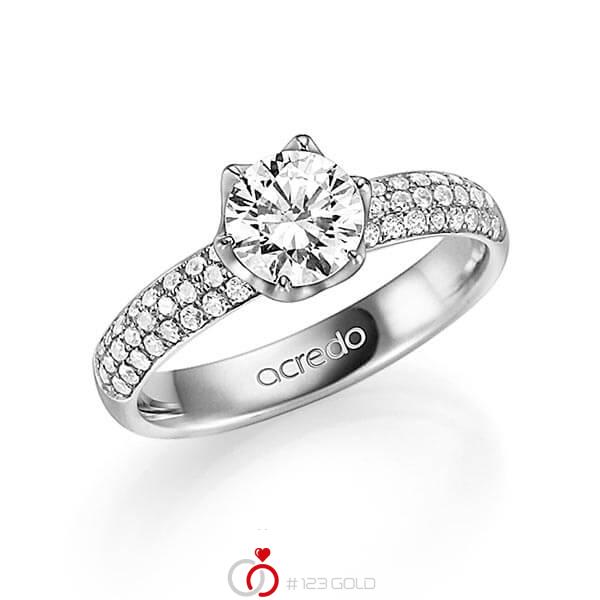 klassischer Trauring/Ehering in Graugold 585 mit 1 ct. + zus. 0,432 ct. Brillant tw, si tw, vs von acredo - A-1331-3 klassischer Trauring/Ehering in Graugold 585 mit 1 ct. + zus. 0,432 ct. Brillant tw, si tw, vs von acredo - A-1331-3