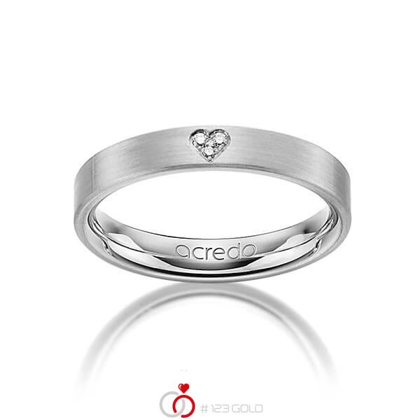 klassischer Trauring/Ehering in Graugold 585 mit zus. 0,021 ct. Brillant tw, si von acredo - A-1243-8 klassischer Trauring/Ehering in Graugold 585 mit zus. 0,021 ct. Brillant tw, si von acredo - A-1243-8