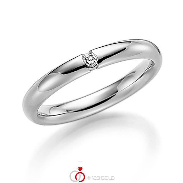 klassischer Trauring/Ehering in Graugold 585 mit zus. 0,05 ct. Brillant tw, si von Steinberg - Q-1372-6 klassischer Trauring/Ehering in Graugold 585 mit zus. 0,05 ct. Brillant tw, si von Steinberg - Q-1372-6