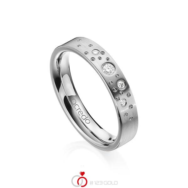 klassischer Trauring/Ehering in Graugold 585 mit zus. 0,081 ct. Brillant tw, si von acredo - A-1239-8 klassischer Trauring/Ehering in Graugold 585 mit zus. 0,081 ct. Brillant tw, si von acredo - A-1239-8