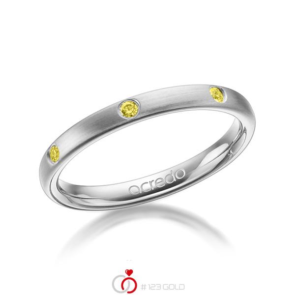 klassischer Trauring/Ehering in Graugold 585 mit zus. 0,14 ct. Brillant gelb von acredo - A-1275-45 klassischer Trauring/Ehering in Graugold 585 mit zus. 0,14 ct. Brillant gelb von acredo - A-1275-45