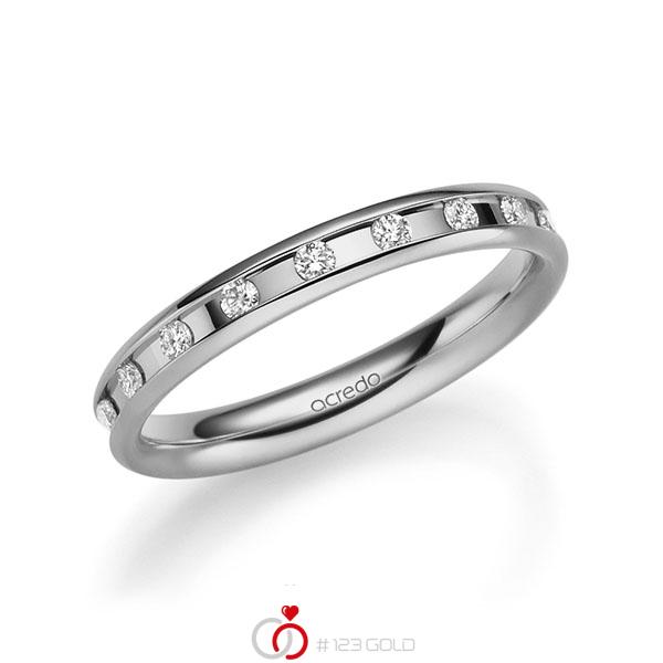klassischer Trauring/Ehering in Graugold 585 mit zus. 0,18 ct. Brillant tw, si von acredo - A-2217-5 klassischer Trauring/Ehering in Graugold 585 mit zus. 0,18 ct. Brillant tw, si von acredo - A-2217-5
