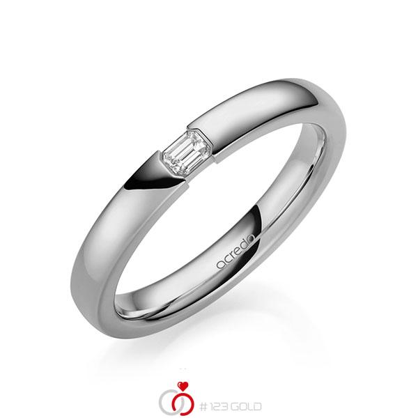 klassischer Trauring/Ehering in Graugold 585 mit zus. 0,1 ct. tw, vs von acredo - A-2137-7 klassischer Trauring/Ehering in Graugold 585 mit zus. 0,1 ct. tw, vs von acredo - A-2137-7