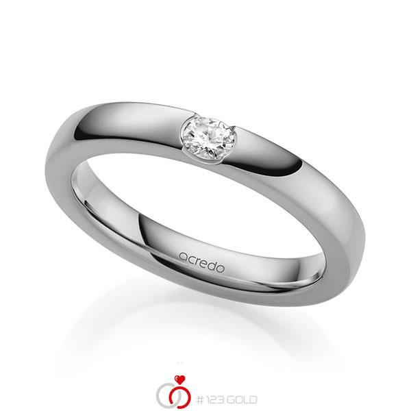 klassischer Trauring/Ehering in Graugold 585 mit zus. 0,1 ct. tw, vs von acredo - A-2140-10 klassischer Trauring/Ehering in Graugold 585 mit zus. 0,1 ct. tw, vs von acredo - A-2140-10