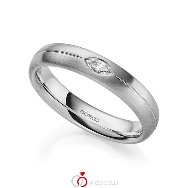 klassischer Trauring/Ehering in Graugold 585 mit zus. 0,1 ct. tw, vs von acredo - A-2143-15 klassischer Trauring/Ehering in Graugold 585 mit zus. 0,1 ct. tw, vs von acredo - A-2143-15