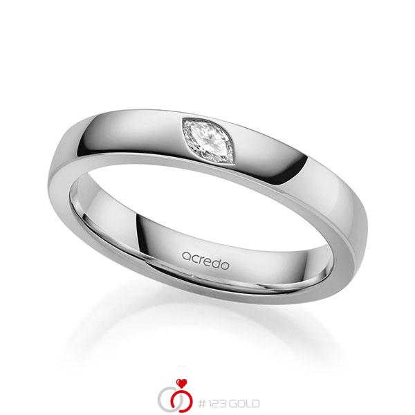 klassischer Trauring/Ehering in Graugold 585 mit zus. 0,1 ct. tw, vs von acredo - A-2145-10 klassischer Trauring/Ehering in Graugold 585 mit zus. 0,1 ct. tw, vs von acredo - A-2145-10