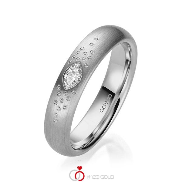 klassischer Trauring/Ehering in Graugold 585 mit zus. 0,1 ct. tw, vs von acredo - A-2165-8 klassischer Trauring/Ehering in Graugold 585 mit zus. 0,1 ct. tw, vs von acredo - A-2165-8