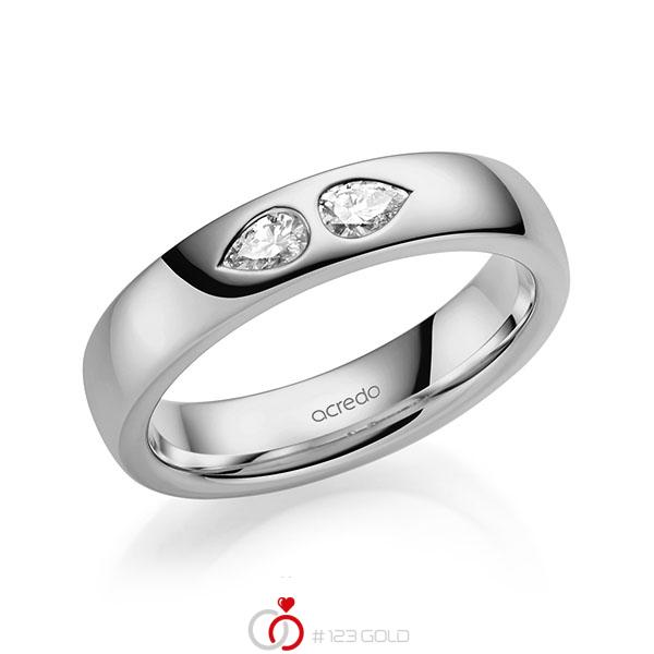 klassischer Trauring/Ehering in Graugold 585 mit zus. 0,2 ct. tw, vs von acredo - A-2139-10 klassischer Trauring/Ehering in Graugold 585 mit zus. 0,2 ct. tw, vs von acredo - A-2139-10