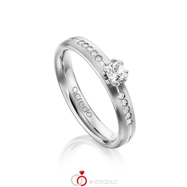 klassischer Trauring/Ehering in Graugold 585 mit zus. 0,33 ct. Prinzess-Diamant & Brillant tw, si von acredo - A-1280-3 klassischer Trauring/Ehering in Graugold 585 mit zus. 0,33 ct. Prinzess-Diamant & Brillant tw, si von acredo - A-1280-3