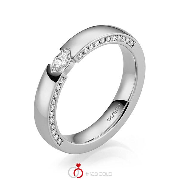 klassischer Trauring/Ehering in Graugold 585 mit zus. 0,37 ct. Brillant tw, vs tw, si von acredo - A-2166-10 klassischer Trauring/Ehering in Graugold 585 mit zus. 0,37 ct. Brillant tw, vs tw, si von acredo - A-2166-10