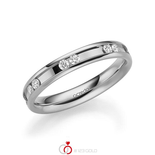 klassischer Trauring/Ehering in Graugold 585 mit zus. 0,42 ct. Brillant tw, si von acredo - A-2206-5 klassischer Trauring/Ehering in Graugold 585 mit zus. 0,42 ct. Brillant tw, si von acredo - A-2206-5