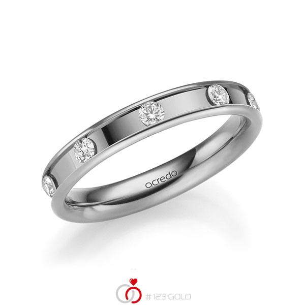klassischer Trauring/Ehering in Graugold 585 mit zus. 0,45 ct. Brillant tw, vs von acredo - A-2210-8 klassischer Trauring/Ehering in Graugold 585 mit zus. 0,45 ct. Brillant tw, vs von acredo - A-2210-8