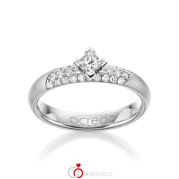 klassischer Trauring/Ehering in Graugold 585 mit zus. 0,52 ct. Brillant & Prinzess-Diamant tw, si von acredo - A-1283-4 klassischer Trauring/Ehering in Graugold 585 mit zus. 0,52 ct. Brillant & Prinzess-Diamant tw, si von acredo - A-1283-4