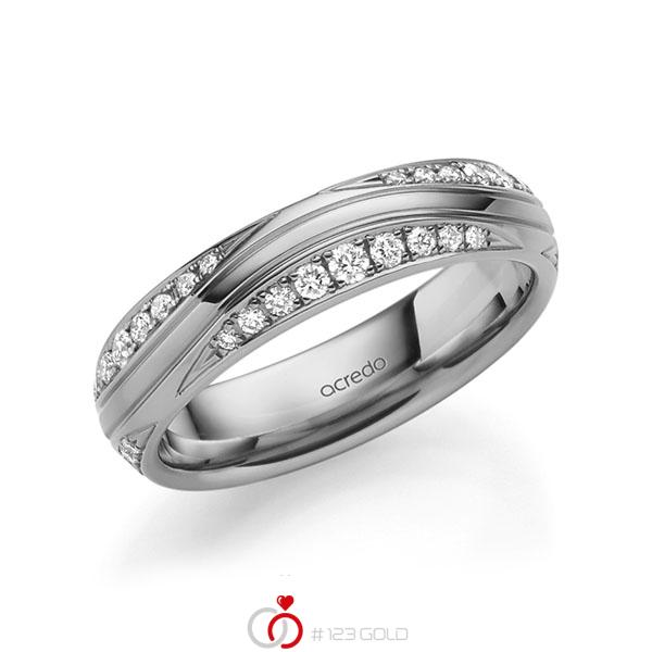 klassischer Trauring/Ehering in Graugold 585 mit zus. 0,576 ct. Brillant tw, si von acredo - A-1710-19 klassischer Trauring/Ehering in Graugold 585 mit zus. 0,576 ct. Brillant tw, si von acredo - A-1710-19