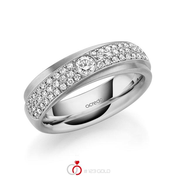 klassischer Trauring/Ehering in Graugold 585 mit zus. 0,582 ct. Brillant tw, si von acredo - A-2159-10 klassischer Trauring/Ehering in Graugold 585 mit zus. 0,582 ct. Brillant tw, si von acredo - A-2159-10