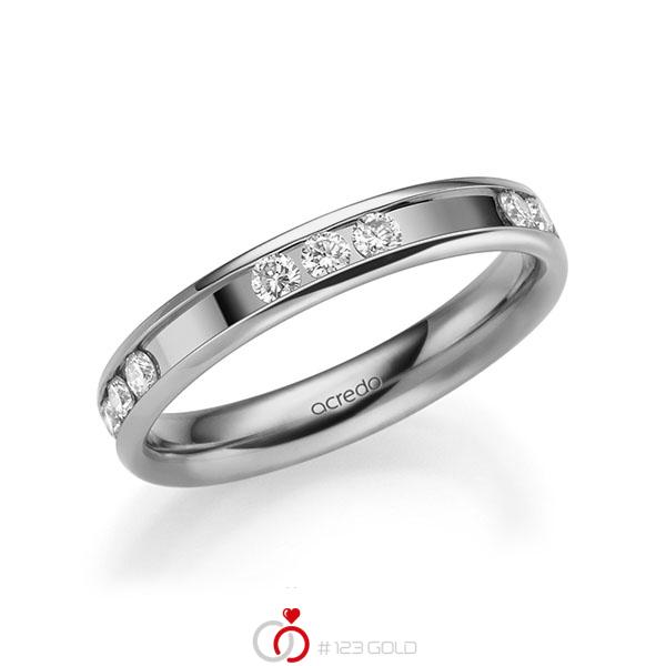 klassischer Trauring/Ehering in Graugold 585 mit zus. 0,6 ct. Brillant tw, si von acredo - A-2212-8 klassischer Trauring/Ehering in Graugold 585 mit zus. 0,6 ct. Brillant tw, si von acredo - A-2212-8