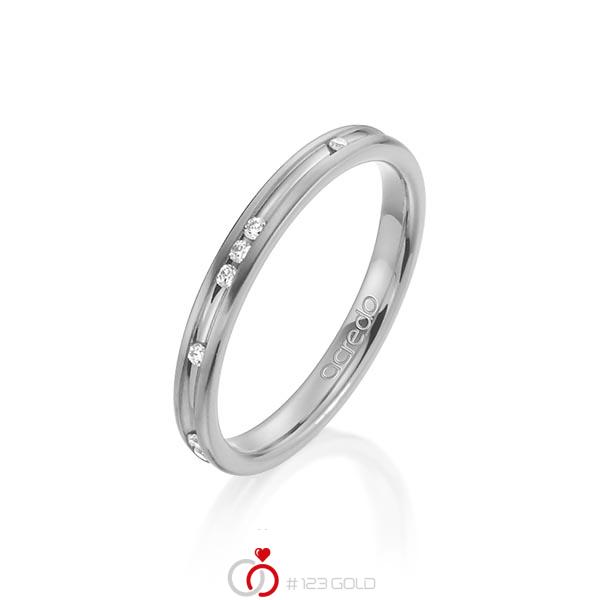 klassischer Trauring/Ehering in Graugold 750 mit zus. 0,14 ct. Brillant tw, si von acredo - A-1276-9 klassischer Trauring/Ehering in Graugold 750 mit zus. 0,14 ct. Brillant tw, si von acredo - A-1276-9