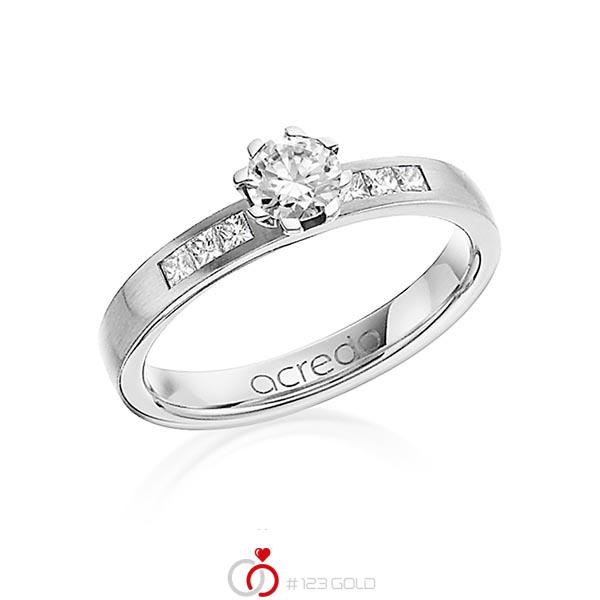 klassischer Trauring/Ehering in Platin 950 mit 0,4 ct. + zus. 0,18 ct. Brillant & Prinzess-Diamant tw, vs tw, si von acredo - A-1268-19 klassischer Trauring/Ehering in Platin 950 mit 0,4 ct. + zus. 0,18 ct. Brillant & Prinzess-Diamant tw, vs tw, si von acredo - A-1268-19