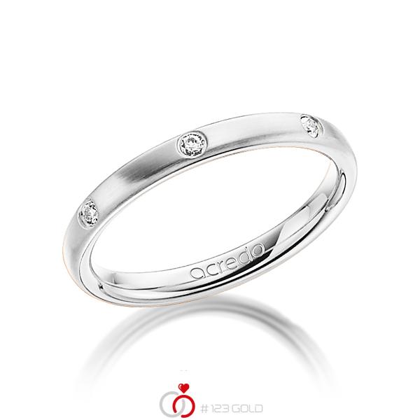 klassischer Trauring/Ehering in Platin 950 mit zus. 0,14 ct. Brillant tw, si von acredo - A-1275-30 klassischer Trauring/Ehering in Platin 950 mit zus. 0,14 ct. Brillant tw, si von acredo - A-1275-30