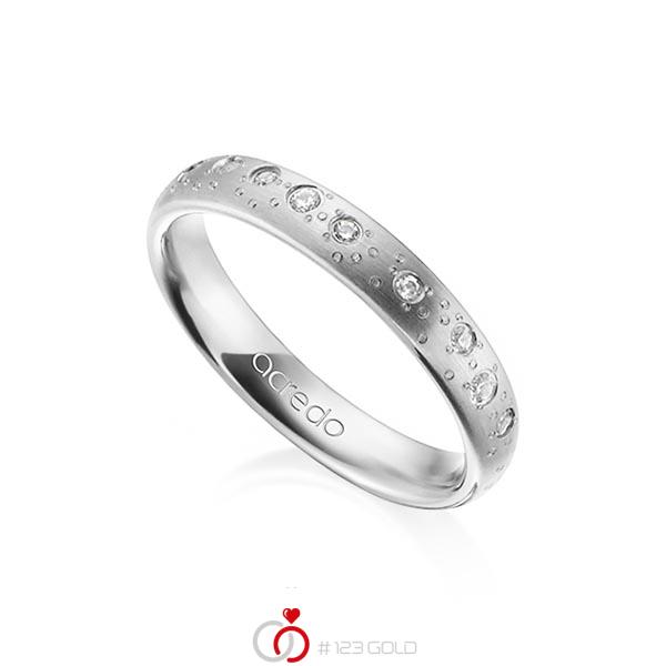 klassischer Trauring/Ehering in Platin 950 mit zus. 0,221 ct. Brillant tw, si von acredo - A-1305-10 klassischer Trauring/Ehering in Platin 950 mit zus. 0,221 ct. Brillant tw, si von acredo - A-1305-10