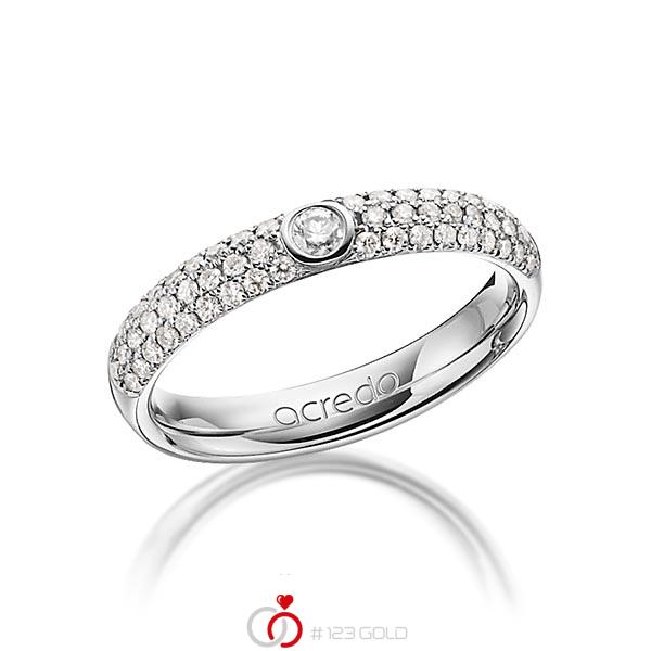 klassischer Trauring/Ehering in Platin 950 mit zus. 0,492 ct. Brillant tw, si von acredo - A-1240-16 klassischer Trauring/Ehering in Platin 950 mit zus. 0,492 ct. Brillant tw, si von acredo - A-1240-16