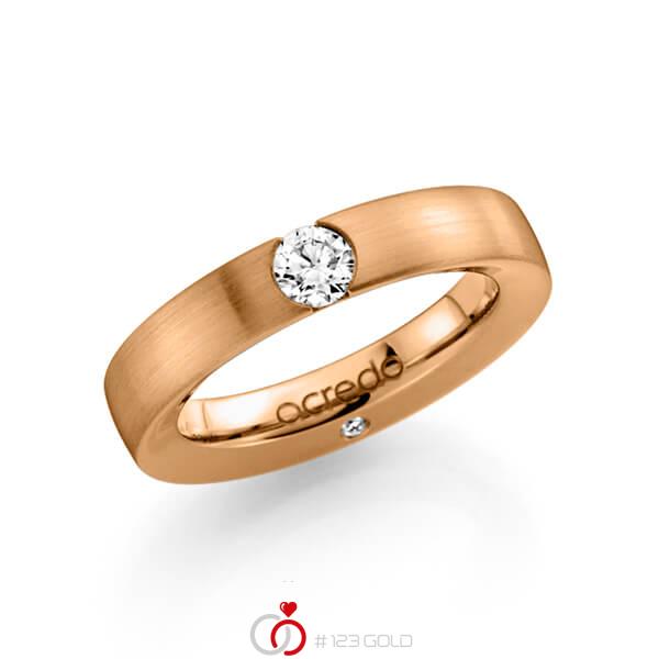 klassischer Trauring/Ehering in Roségold 585 mit 0,3 ct. + zus. 0,03 ct. Brillant tw, si von acredo - A-1101-9 klassischer Trauring/Ehering in Roségold 585 mit 0,3 ct. + zus. 0,03 ct. Brillant tw, si von acredo - A-1101-9