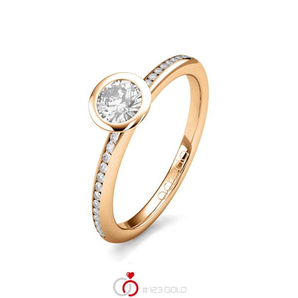 klassischer Trauring/Ehering in Roségold 585 mit 0,3 ct. + zus. 0,13 ct. Brillant tw, si von acredo - A-1654-3 klassischer Trauring/Ehering in Roségold 585 mit 0,3 ct. + zus. 0,13 ct. Brillant tw, si von acredo - A-1654-3