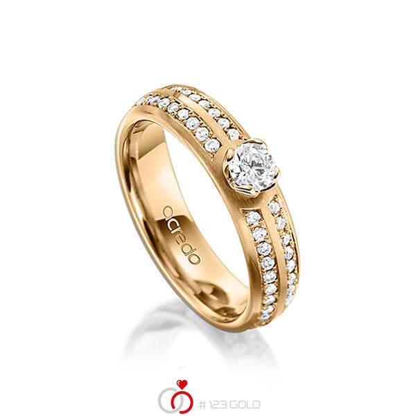 klassischer Trauring/Ehering in Roségold 585 mit 0,3 ct. + zus. 0,672 ct. Brillant tw, vs von acredo - A-1543-4 klassischer Trauring/Ehering in Roségold 585 mit 0,3 ct. + zus. 0,672 ct. Brillant tw, vs von acredo - A-1543-4