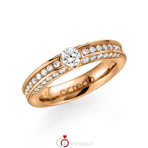 klassischer Trauring/Ehering in Roségold 585 mit 0,3 ct. + zus. 0,902 ct. Brillant tw, si von acredo - A-1117-9 klassischer Trauring/Ehering in Roségold 585 mit 0,3 ct. + zus. 0,902 ct. Brillant tw, si von acredo - A-1117-9