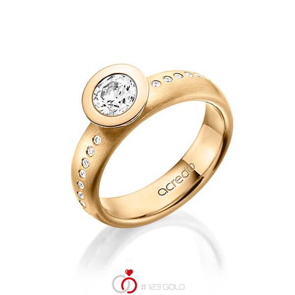 klassischer Trauring/Ehering in Roségold 585 mit 0,4 ct. + zus. 0,175 ct. Brillant tw, vs tw, si von acredo - A-1493-7 klassischer Trauring/Ehering in Roségold 585 mit 0,4 ct. + zus. 0,175 ct. Brillant tw, vs tw, si von acredo - A-1493-7