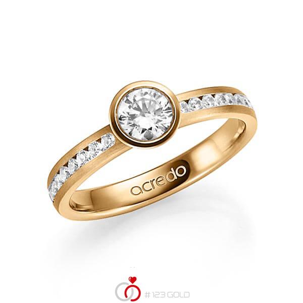 klassischer Trauring/Ehering in Roségold 585 mit 0,5 ct. + zus. 0,24 ct. Brillant tw, si tw, vs von acredo - A-1346-4 klassischer Trauring/Ehering in Roségold 585 mit 0,5 ct. + zus. 0,24 ct. Brillant tw, si tw, vs von acredo - A-1346-4