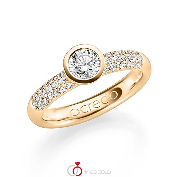 klassischer Trauring/Ehering in Roségold 585 mit 0,5 ct. + zus. 0,36 ct. Brillant tw, si von acredo - A-1179-3 klassischer Trauring/Ehering in Roségold 585 mit 0,5 ct. + zus. 0,36 ct. Brillant tw, si von acredo - A-1179-3