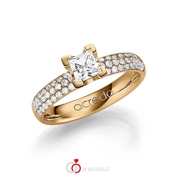klassischer Trauring/Ehering in Roségold 585 mit 0,5 ct. + zus. 0,432 ct. Brillant & Prinzess-Diamant tw, si tw, vs von acredo - A-1249-9 klassischer Trauring/Ehering in Roségold 585 mit 0,5 ct. + zus. 0,432 ct. Brillant & Prinzess-Diamant tw, si tw, vs von acredo - A-1249-9